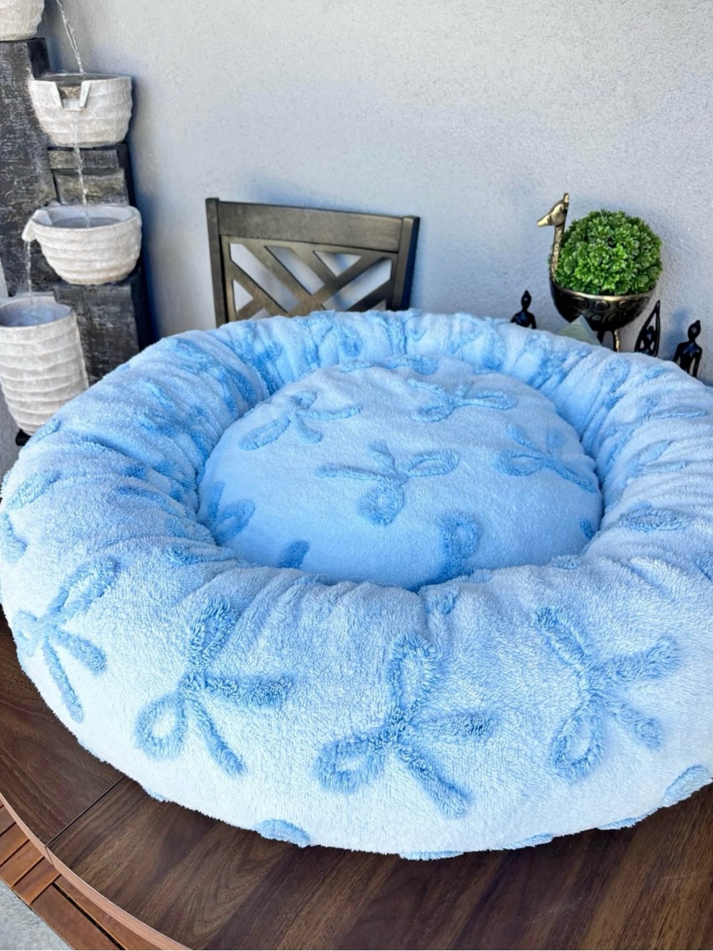 BEDSURE MEDIUM SIZE BLUE BOWS PET BED 🎀🩵